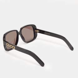 Gucci Black/Gold GG0318S Logo Square Sunglasses