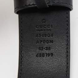 Pre Owned Gucci Black Leather Dionysus Buckle Belt 85CM