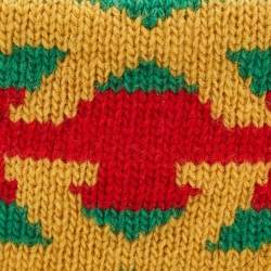 Gucci Green Web Stripe Wool Knit Interlocking Logo Head Band M