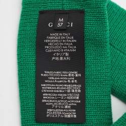 Gucci Green Web Stripe Wool Knit Interlocking Logo Head Band M