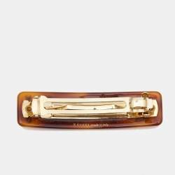 Pre Owned Gucci Crystals Resin Gold Tone Hair Clip