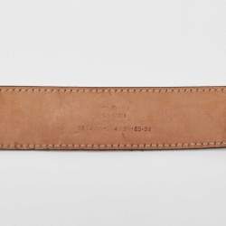 Pre Owned Gucci Off-white GG Supreme Canvas and Leather Logo Belt 85 CM