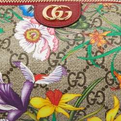 Pre Owned Gucci Multicolor Flora GG Supreme Canvas Ophidia Cosmetic Case