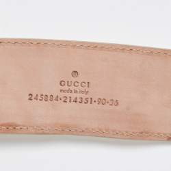 Gucci Off-White Leather 1973 Logo Belt 90CM