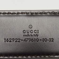 Gucci Silver Guccissima Leather Interlocking G Buckle Belt 80CM