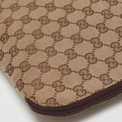 Gucci Beige/Brown GG Canvas Laptop Case