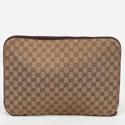 Gucci Beige/Brown GG Canvas Laptop Case