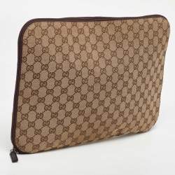 Gucci Beige/Brown GG Canvas Laptop Case