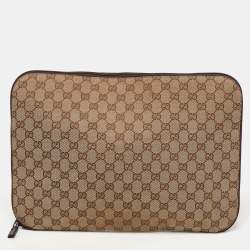 Gucci Beige/Brown GG Canvas Laptop Case
