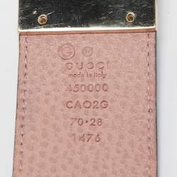 Gucci Black/Pink Leather Reversible 1973 Buckle Belt 70CM