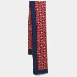 Gucci Red GG Stars Hearts Print Modal Blend Shawl 