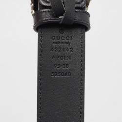 Pre Owned Gucci Black Leather Crysta Dionysus Buckle Belt 95CM