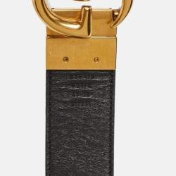 مملوكة مسبقًا Gucci Black/Beige GG Supreme and Leather GG Marmont Belt 65CM