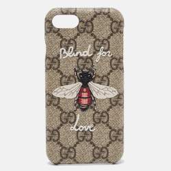 Gucci Beige GG Supreme Canvas Blind For Love iPhone 7 Case