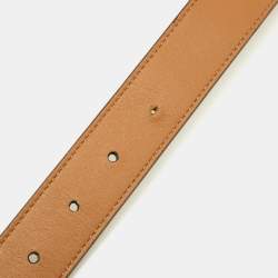 Pre Owned Gucci Tan Leather Zumi Belt 80CM
