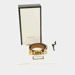 Pre Owned Gucci Tan Leather Zumi Belt 80CM