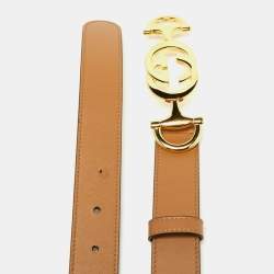 Pre Owned Gucci Tan Leather Zumi Belt 80CM