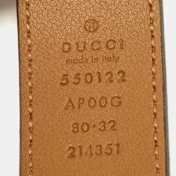 Pre Owned Gucci Tan Leather Zumi Belt 80CM