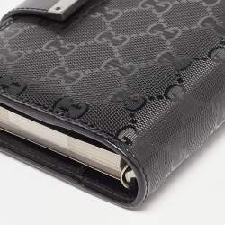 Pre Owned Gucci Black GG Imprime Coated Canvas Agenda Planner