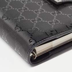 Pre Owned Gucci Black GG Imprime Coated Canvas Agenda Planner