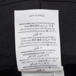 Pre Owned Gucci Black Cotton Logo Patch Detail Bucket Hat XL