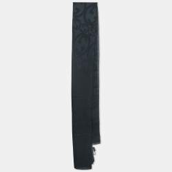 Pre Owned Gucci Black Interlocking G Patterned Silk Scarf