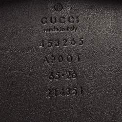 Gucci Black Leather GG Marmont Waist Belt 65CM