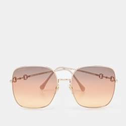Gucci Orange Gradient GG0879S Horsebit Square Sunglasses