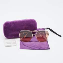 Gucci Orange Gradient GG0879S Horsebit Square Sunglasses