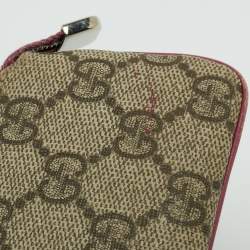 Gucci Beige/Purple GG Supreme Canvas Key Pouch
