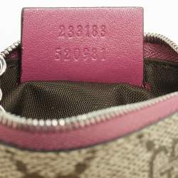 Gucci Beige/Purple GG Supreme Canvas Key Pouch