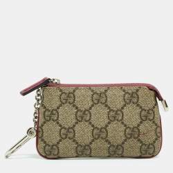Gucci Beige/Purple GG Supreme Canvas Key Pouch