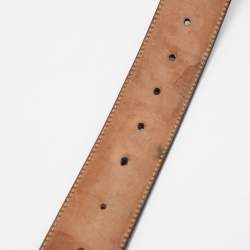 Pre Owned Gucci Black GG Imprime Canvas Lovely Heart Buckle Belt 100 CM