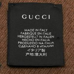 Gucci Black GG Bee Stars Patterned Wool Scarf