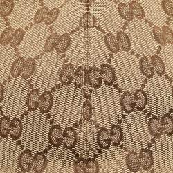 Gucci Beige Web Detail GG Canvas Baseball Hat M