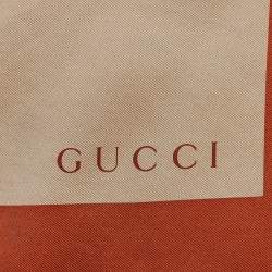 Gucci Orange Colorblock Interlocking G Print Silk Scarf