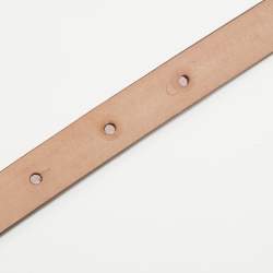 Gucci Pink Leather Horsebit Buckle Slim Belt 80 CM