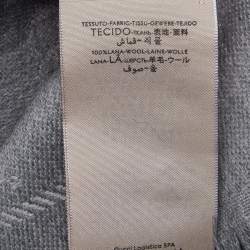 Gucci Grey GG Patterned Wool Fringed Scarf