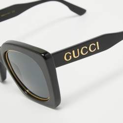 Pre Owned Gucci Black GG1151S Oversize Sunglasses