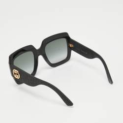 مملوكة مسبقًا Gucci Black Gradient GG0102S Pop Glitter Iconic Oversize Square Sunglasses