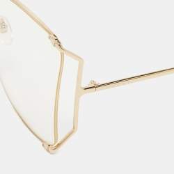 Gucci Gold Metal GG0252S Pearl Oversized Sunglasses 