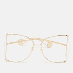 Gucci Gold Metal GG0252S Pearl Oversized Sunglasses 