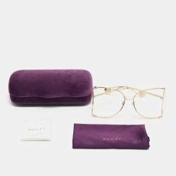 Gucci Gold Metal GG0252S Pearl Oversized Sunglasses 