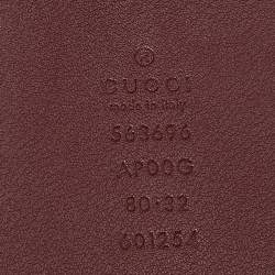 Gucci Burgundy Leather GG Marmont Wide Waist Buckle Belt 80CM