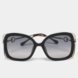 Gucci Black Gradient GG1021S Horsebit Rectangular Sunglasses
