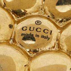 Pre Owned Gucci GG Marmont Faux Pearl Gold Tone Necklace