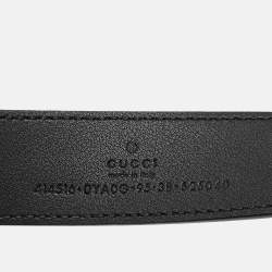 مملوكة مسبقًا Gucci Black Leather Double G Buckle Belt 95CM