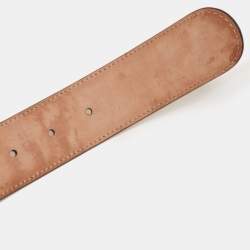 مملوكة مسبقًا Gucci Beige Leather Interlocking G Buckle Belt 90 CM