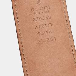 مملوكة مسبقًا Gucci Beige Leather Interlocking G Buckle Belt 90 CM