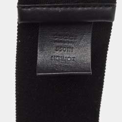 Pre Owned Gucci Black Elastic Crystal Embellished Plexiglass GG Marmont Belt 75 CM